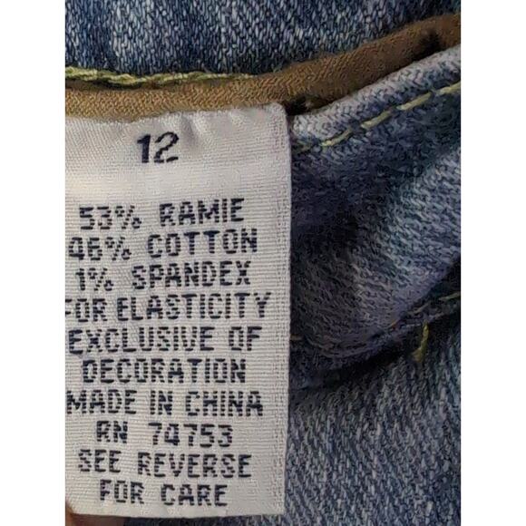 LA Blues dusty floral butterfly embroidered accent light denim jeans 12 - Picture 9 of 9